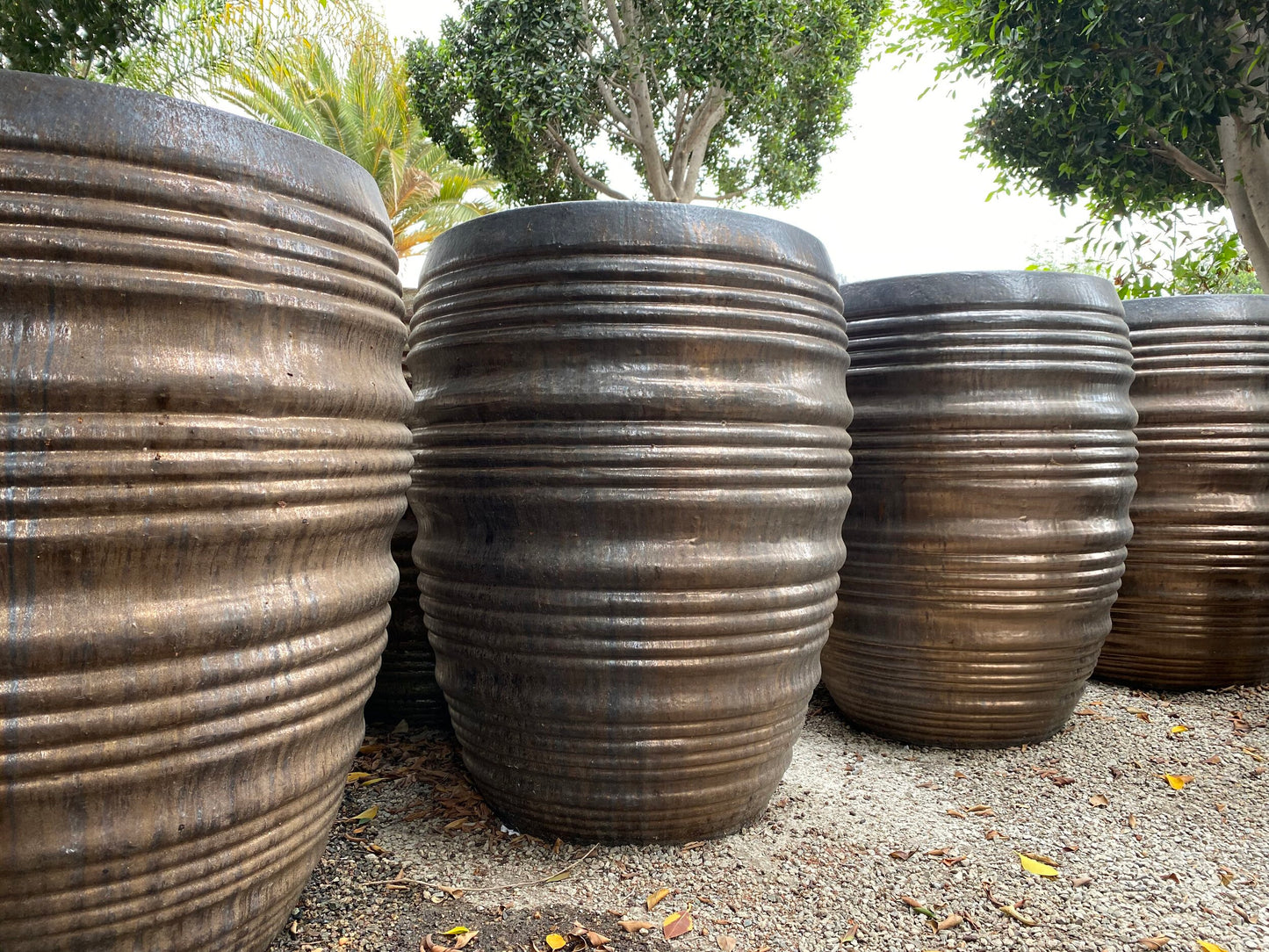 Stripes- Glazed Stoneware Planter