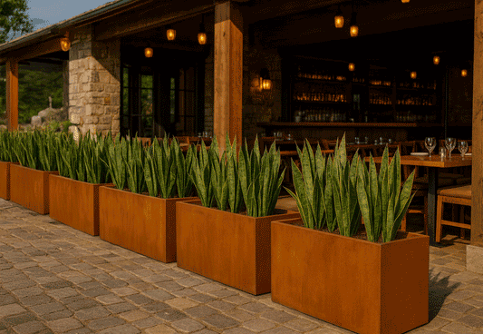 Casey- Corten Steel Rectangular Planter
