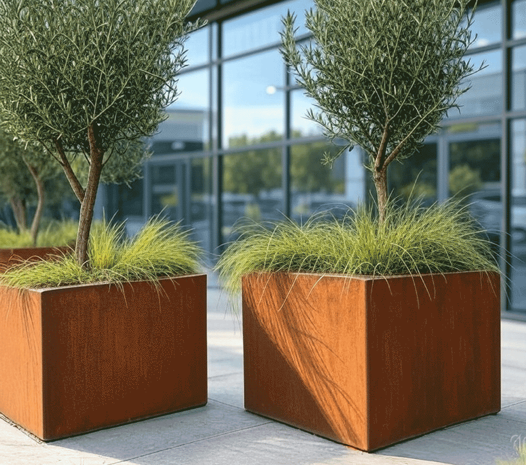 Earth Meets Edge: How Corten Steel Planters Create Focal Points That Sell