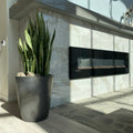 Short Flare stoneware planter outdoor setting, wholesale garden center pottery Habitudes