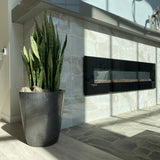 Short Flare stoneware planter outdoor setting, wholesale garden center pottery Habitudes